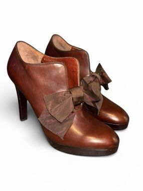 Ralph Lauren Purple Label 2007 Runway Collection Calf Platform Brown Booties 6.5